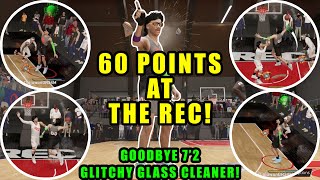 i dropped 60 POINTS on my last game ever with the 7'2 glitchy glass cleaner on nba 2k23 rec center