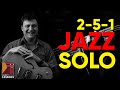 Jazz Guitar Improvisation: How to Solo on ii-v-i progression lesson (easy chords, arpeggios, scales)