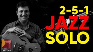 Jazz Guitar Improvisation: How to Solo on ii-v-i progression lesson (easy chords, arpeggios, scales)