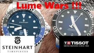 LUME WARS! #3 Steinhart Ocean 39 Premium 500 GMT VS Tissot Seastar 1000 | ByeByeWatch | 4K