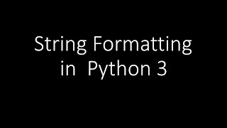 Python tutorial in Hindi 58 : String Formatting in Python 3