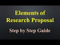 Research Proposal || How to write Research proposal || Elements Of research proposal ||