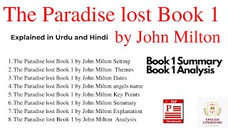 The Paradise Lost Book 1 summary for M.A students, The paradise lost book 1 explanation, PDF. BSELN.