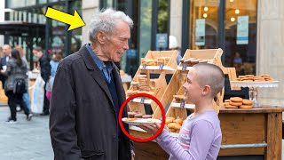 Girl Sells Cookies To Fund Her Chemo, Then Clint Eastwood Walks By & Shocks Everyone!