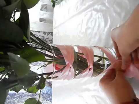 Knot Corset ribbon vase DIY center piece Knot Corset ribbon vase DIY center piece