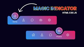 Magic Navigation Menu Indicator using HTML CSS and Javascript | Animated Navigation Menu Bar