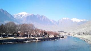 Stunning Gilgit River in winter season