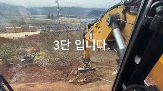 CAT314F and engcon#Trimble #법면밑 부대토목