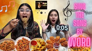 Sing A Song By A Word Food Eating Challenge🔥| Kurkure Momos,Chilli Potato,Noodles,Spring Roll