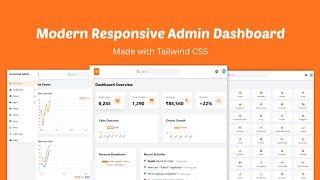 🔥 Modern Admin Dashboard UI — Tailwind CSS + HTML + JavaScript
