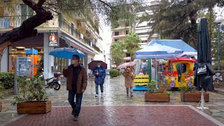 #149 Dafni 1hr Rain Walk in Athens, Greece