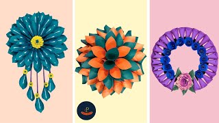 3 Unique Flower Wall Hanging | Quick Paper Craft For Home Decoration | Paper Crafts