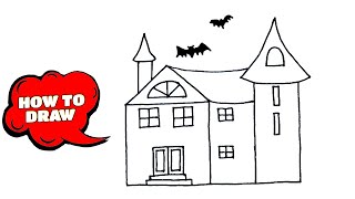 How to Draw a Haunted House | Easy Haunted House Drawing