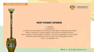 NCOP PLENARY (HYBRID), 21 November 2024