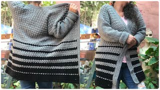 Pixie Dipped Cardigan Crochet Tutorial RIGHT HANDED