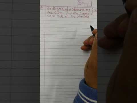 The diagonals of a rhombus are... Find the length of each side of rhombus The diagonals of a rhombus are... Find the length of each side of rhombus