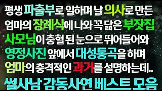 (감동사연) 파출부로 일하며 날 의사만든 엄마의 장례식에 뛰어 들어 온 부잣집 사모님. 자면서 듣는 썰사남 감동사연 베스트 모음. 사연라디오_라디오드라마_신청사연_사연모음_몰아보