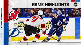 Devils @ Lightning 1/27/22 | NHL Highlights