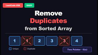 Remove Duplicates from Sorted Array | LeetCode 26 | Two Pointer Technique Explained