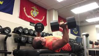 Randy 115lbs dumbbells for 42 Reps in one set