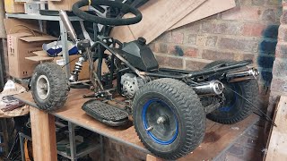 Part 4- Building a Slammed Mini quad *custom Exhaust & engine mounts!