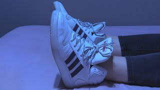 Adidas Hoops 2.0 Mid Destroy On Girlfriend Feet