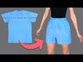 How to transform a T-shirt into a style shorts quickly and easily! Miarti 🧵✂️