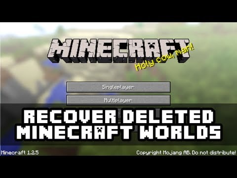 Minecraft: How to recover a deleted Minecraft world in 1 MINUTE! (Minecraft world recovery tutorial) Minecraft: How to recover a deleted Minecraft world in 1 MINUTE! (Minecraft world recovery tutorial)