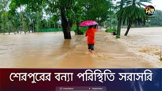 শেরপুর থেকে বন্যার সবশেষ পরিস্থিতি সরাসরি | Live | Sherpur | Flood | Deepto News