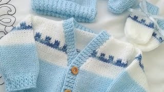 Very stylish handknitting baby sweater design