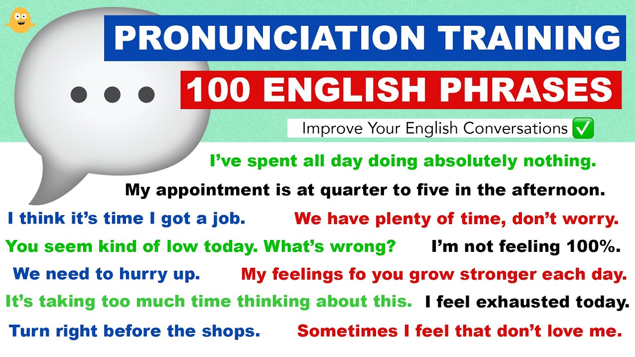 100 English Phrases PERFECT For English Pronunciation Training ...