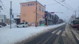 札幌市西区　新道交差点～JR発寒中央駅～地下鉄発寒南駅～山の手通交差点　冬道ドライブ　hokkaido　sapporo