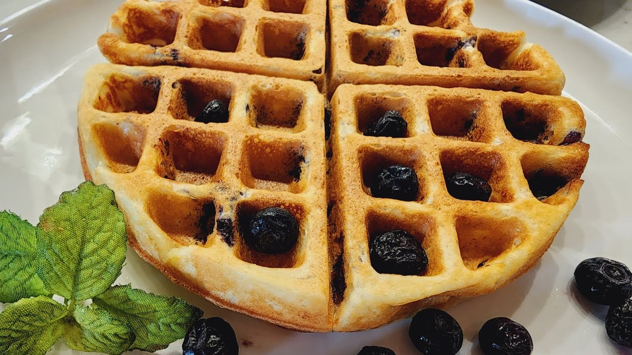 How To Make Easy Blueberry Waffles With Freezing Option Youtube