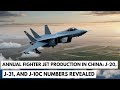 Annual Fighter Jet Production in China: J-20, J-31, and J-10C Numbers Revealed