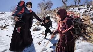 Nazanin is looking for a toothache ointment for her child in the heavy mountain snow