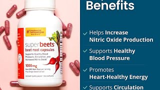 Human SuperBeets Beet Root Capsules Increase Nitric Oxide \u0026 Support Healthy Blood Pressure Non-GMO