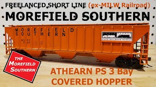 Freelance Shortline HO Hopper Cars - Athearn Bluebox PS 54' Covered Hoppers Milwaukee Road Heritage