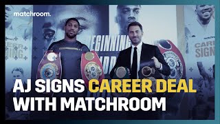 Anthony Joshua signs career long deal with Eddie Hearn’s Matchroom Boxing