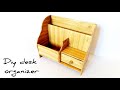 DIY Desktop Organizer from Cardboard || Best Out of Waste إعادة تدوير الكرتون