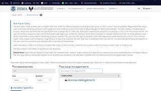 Exporting incidents with eNFIRS