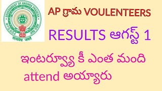 Ap grama volunteers results 2019 || Ap గ్రామ voulenters results 2019||