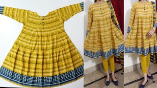 stylish and designer box pleats kurti design very easy cutting and stitching.