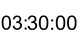 3 hours and 30 Minutes Timer Count Up in Full White Background and Clockwise Video