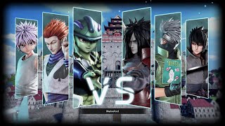 JUMP FORCE - Madara \u0026 Sasuke \u0026 Kakashi vs Killua \u0026 Hisoka \u0026 Meruem  (Naruto vs Hunter X Hunter)