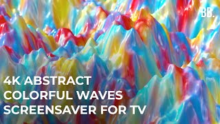 4K Colorful Abstract Waves ScreenSaver for TV, PS5, PC