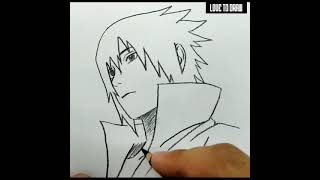 VERY EASY , how to draw sasuke from naruto manga japan / learn drawing tutorial