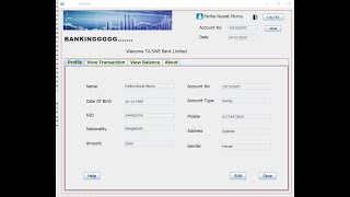 Bank Management System Java Project Using jframe