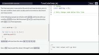 Lesson 97 | Basic JavaScript | Iterate with JavaScript Flor Loops