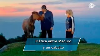 Nicolas Maduro "habla" del legado de Hugo Chávez con un caballo y genera burlas en las redes