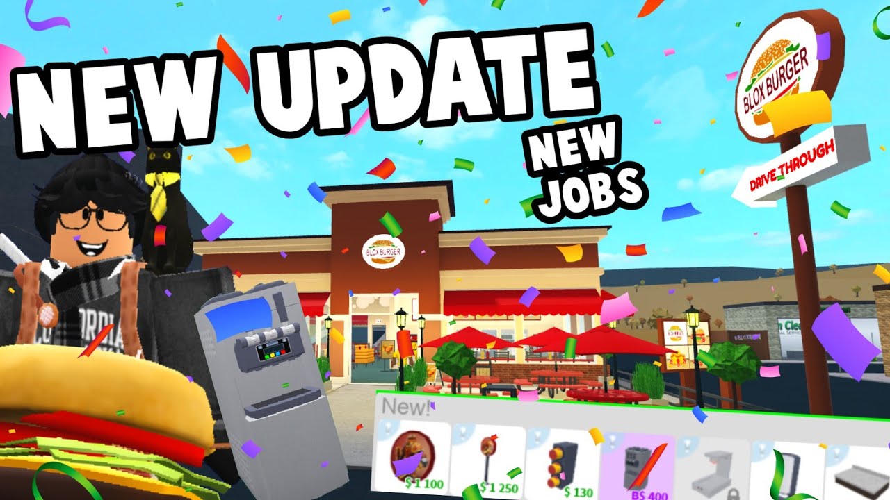 NEW BLOXBURG BLOX BURGER UPDATE... NEW JOBS, BUILDING, FOODS ,BOOTHS ...